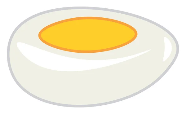 Hard boiled egg with yolk vector or color illustration — Stock Vector