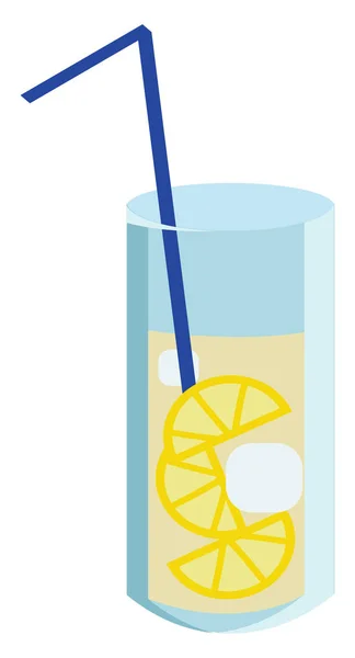 Ett glas citron dryck vektor eller färg illustration — Stock vektor