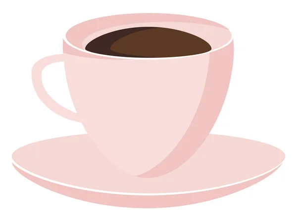 Bebida caliente en el vector de la placa de la taza o ilustración del color — Vector de stock