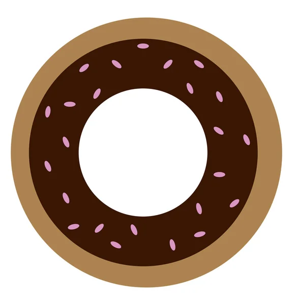 Sprinkles vektör veya renk Illustration ile çikolata donut — Stok Vektör