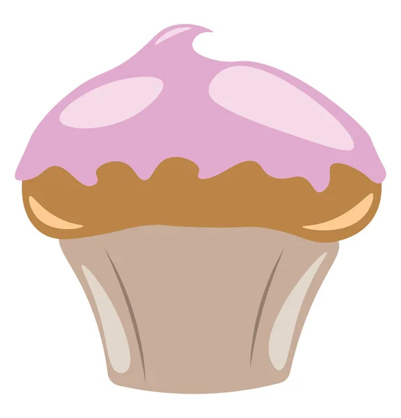 Ein lila Cupcake-Vektor oder eine farbige Illustration — Stockvektor