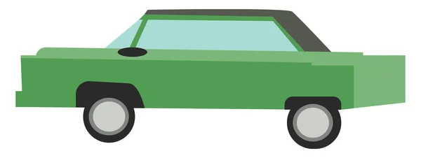 A green vintage car vector or color illustration — Stock Vector