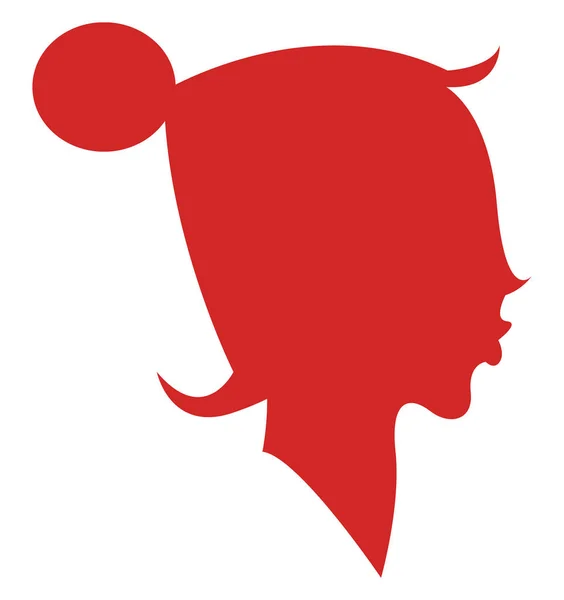 Una ragazza con enorme vettore di capelli panino o illustrazione a colori — Vettoriale Stock