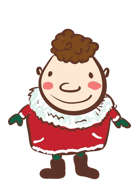 Boy in red festive costume vector or color illustration — Stock Vector