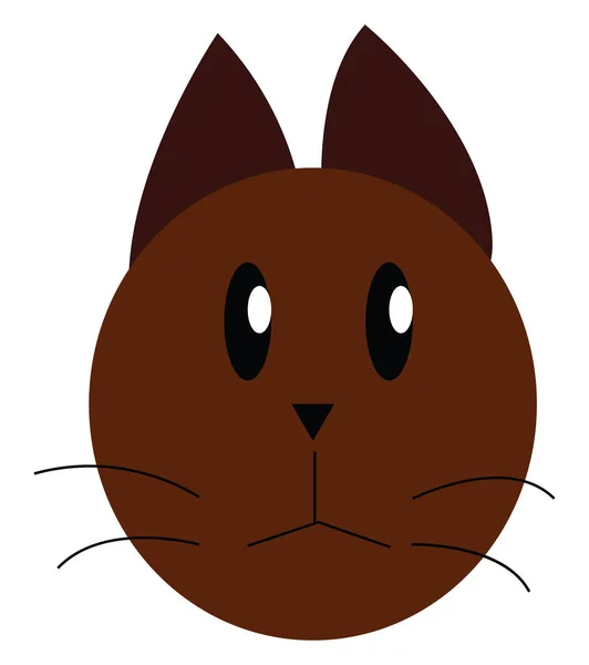 콧수염 벡터 또는 색상 일러스트와 함께 갈색 고양이 — 스톡 벡터