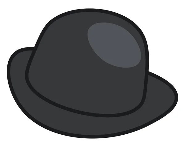 Um vetor de chapéu de tigela preta ou ilustração de cor — Vetor de Stock