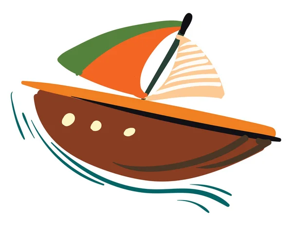 カラフルな帆船ベクトルやカラーイラストの絵画 — ストックベクタ