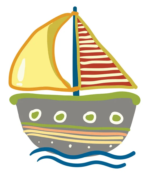 Рисунок цветного вектора лодки или цветной иллюстрации — стоковый вектор