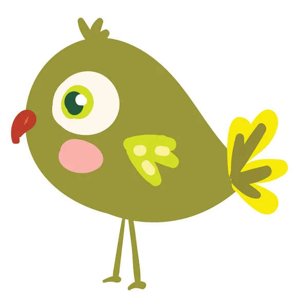 Un colorido vector de pájaro verde o ilustración de color — Vector de stock