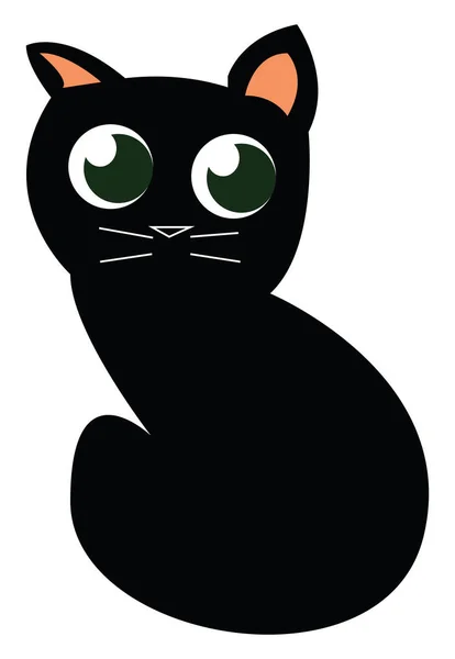 Вектор черного котенка или цветная иллюстрация — стоковый вектор