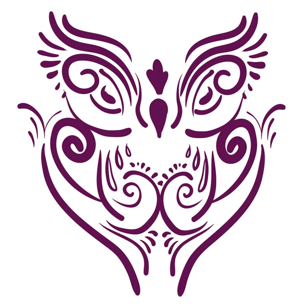 Purple owl vector or color illustration — Stock Vector