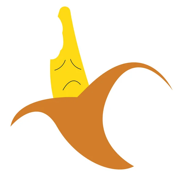 Trieste gepelde gele banaan vector of kleur illustratie — Stockvector