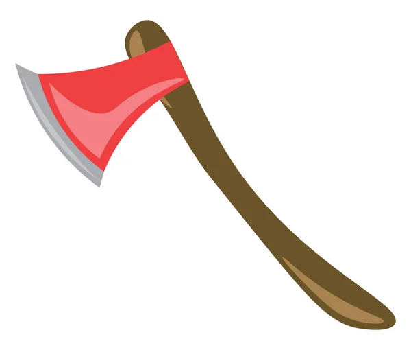 斧头与木制胳膊和钢刀片向量或颜色例证 — 图库矢量图片