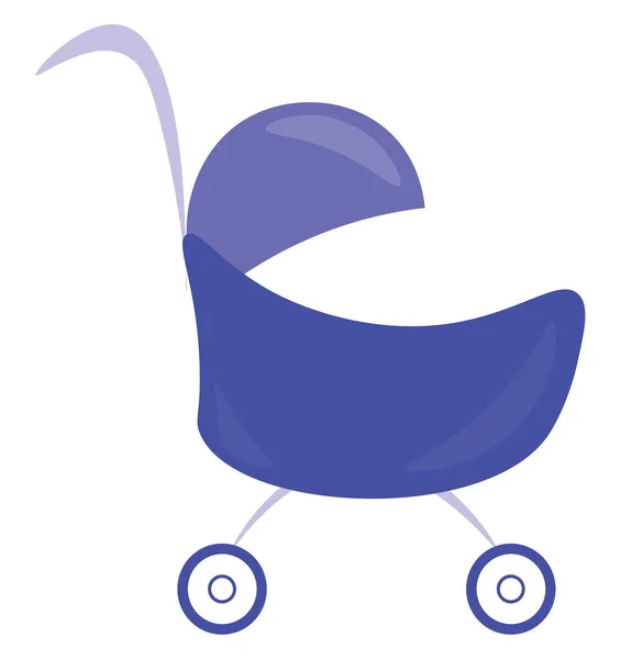 Un vecteur de chariot bébé bleu ou une illustration couleur — Image vectorielle