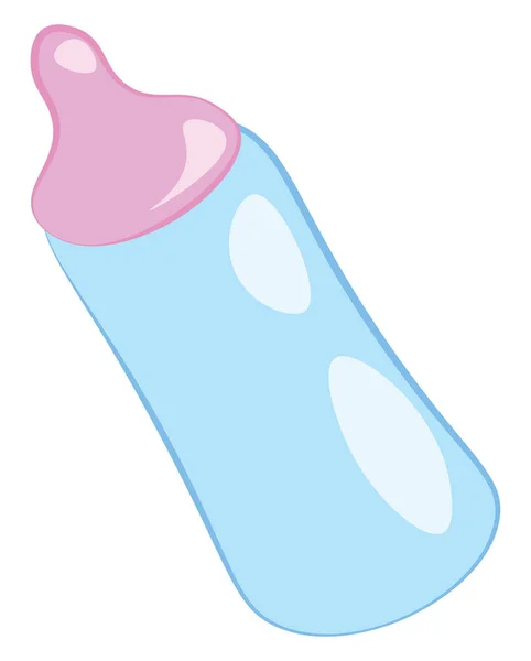 파란 아기 먹이 병 벡터 또는 색깔 삽화 — 스톡 벡터
