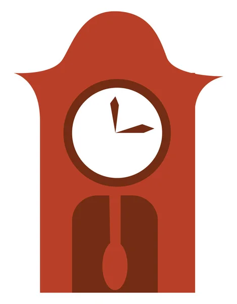 Um vetor de relógio de parede marrom ou ilustração de cor — Vetor de Stock