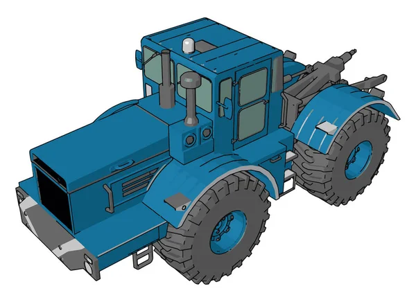 Un vehículo tractor vector de dibujos animados o ilustración a color — Archivo Imágenes Vectoriales