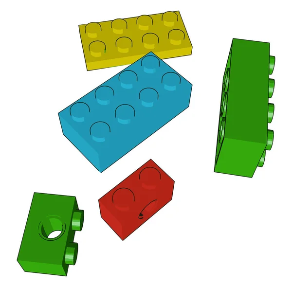 Os blocos coloridos brinquedo vetor ou cor ilustração — Vetor de Stock