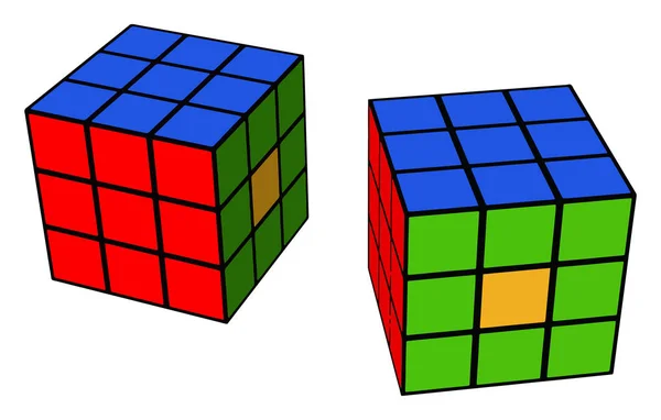 丰富多彩的三维立方体矢量或彩色插图 — 图库矢量图片