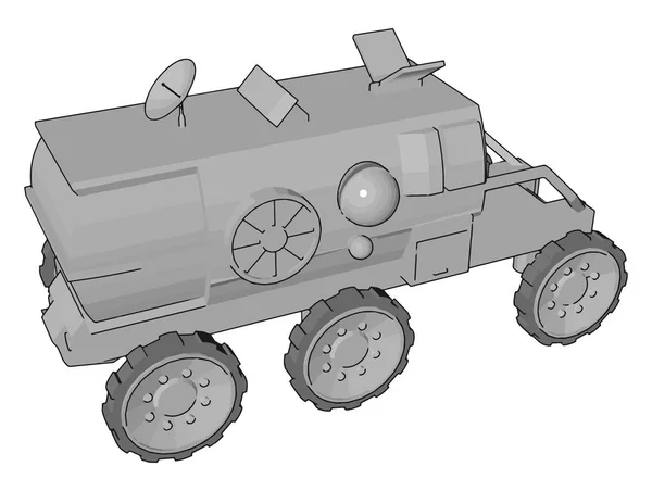 Un vecteur de véhicule d'exploration spatiale ou illustration couleur — Image vectorielle