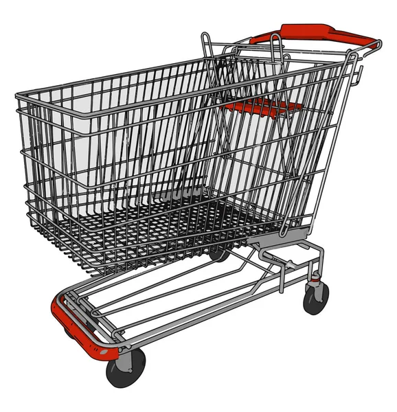 A bevásárlóközpont cart targonca vektor vagy színes illusztráció — Stock Vector