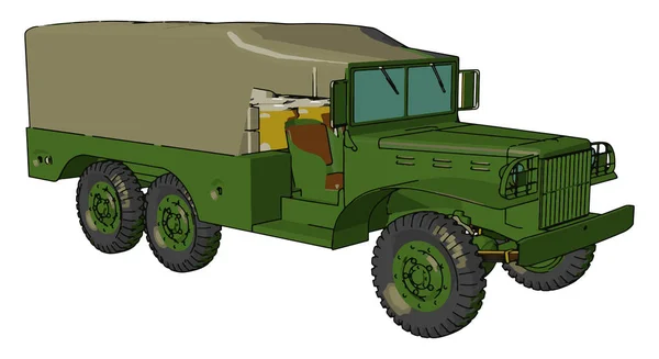 Vecteur de véhicule militaire ou illustration couleur — Image vectorielle