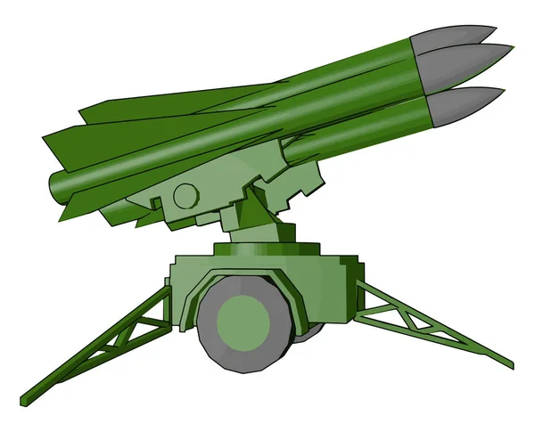 Vecteur de lancement de missiles ou illustration couleur — Image vectorielle