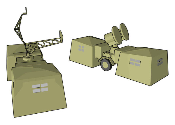 Modern use of radar picture vector or color illustration