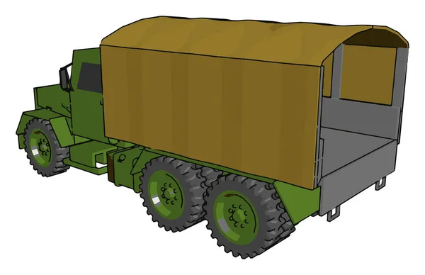 Parti differenti del vettore militare del camion o illustrazione a colori — Vettoriale Stock