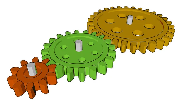 Roda dentada po vetor ou ilustração de cor — Vetor de Stock