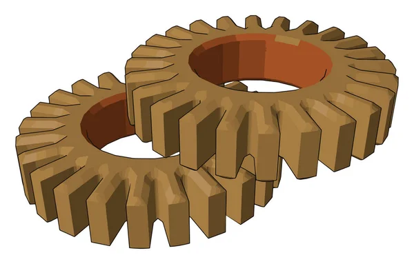 Spur Gear foto vector of kleur illustratie — Stockvector