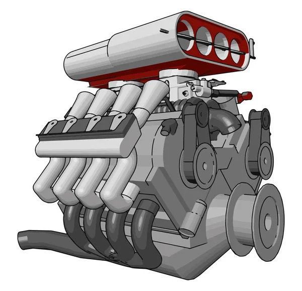 Motor do veículo ou do vetor da bomba ou ilustração colorida —  Vetores de Stock