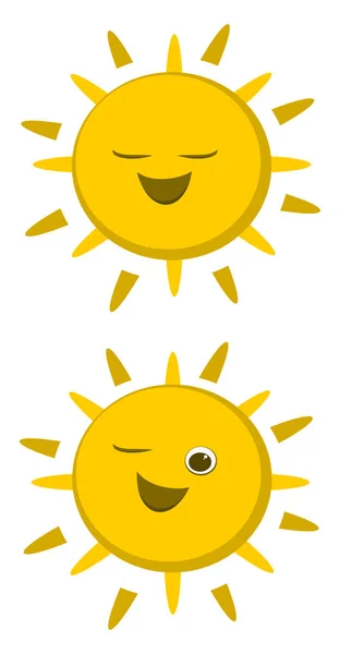 Illustration vectorielle couleur deux soleils . — Image vectorielle