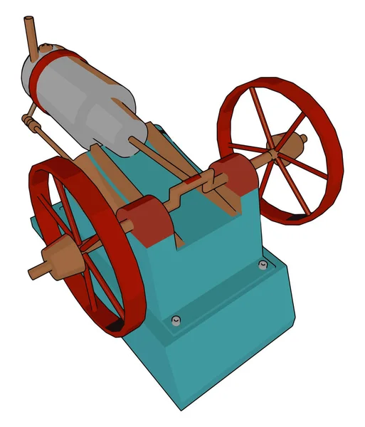 Dispositivo meccanico macchina vettoriale o illustrazione a colori — Vettoriale Stock