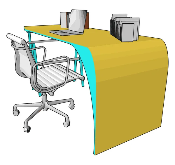 An office chair and table vector or color illustration — Stock Illustration An office chair and table vector or color illustration Vector Graphics