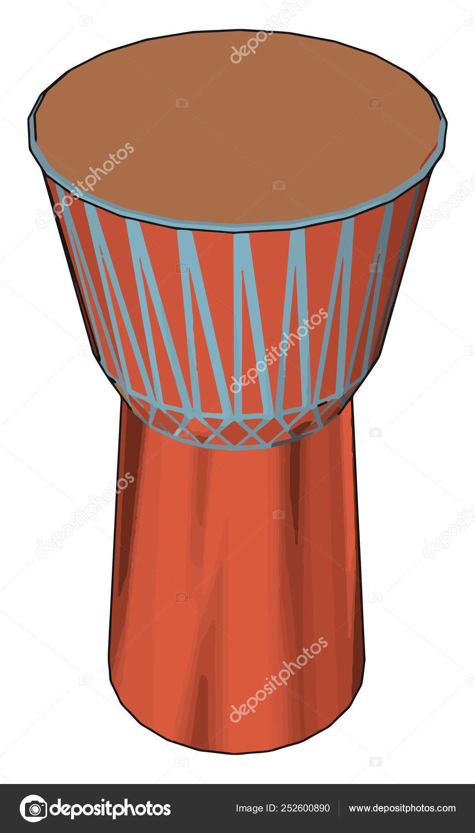 Djembe musical instrument vector or color illustration Stock
