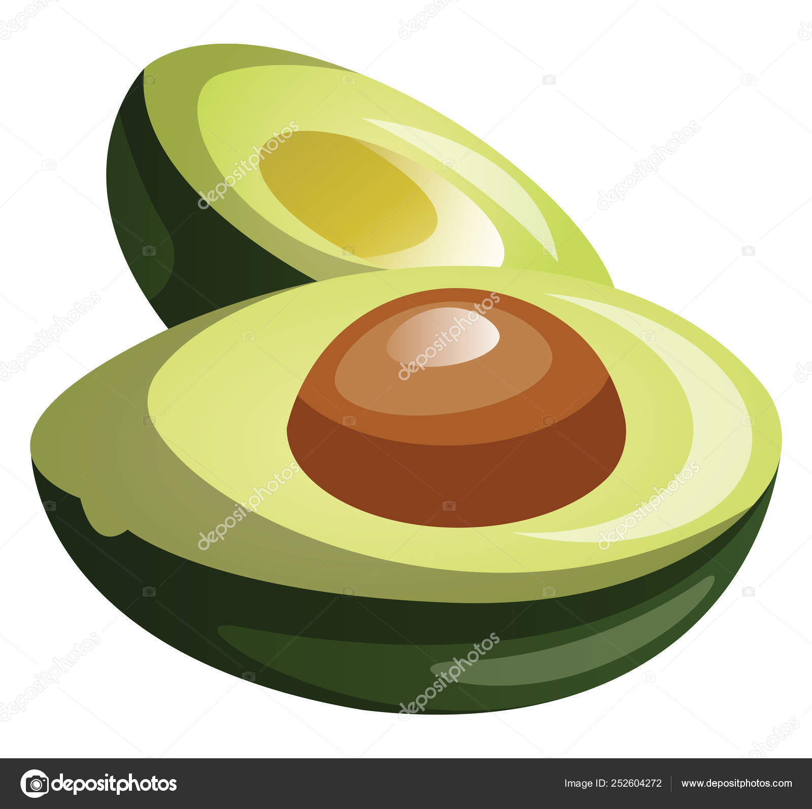 Green Avocado Cut In Half Cartoon Fruit Vector Illustration On W Stock Vector C Morphart Green Avocado Cut In Half Cartoon Fruit Vector Illustration On W Stock Vector C Morphart
