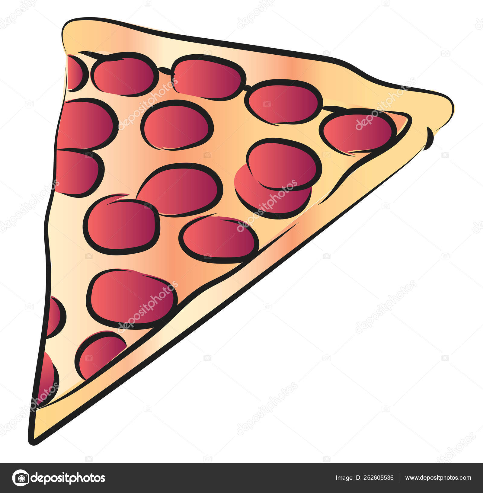 Slice Of Cheese Pepperoni Pizza Vector Or Color Illustration Stock Vector C Morphart