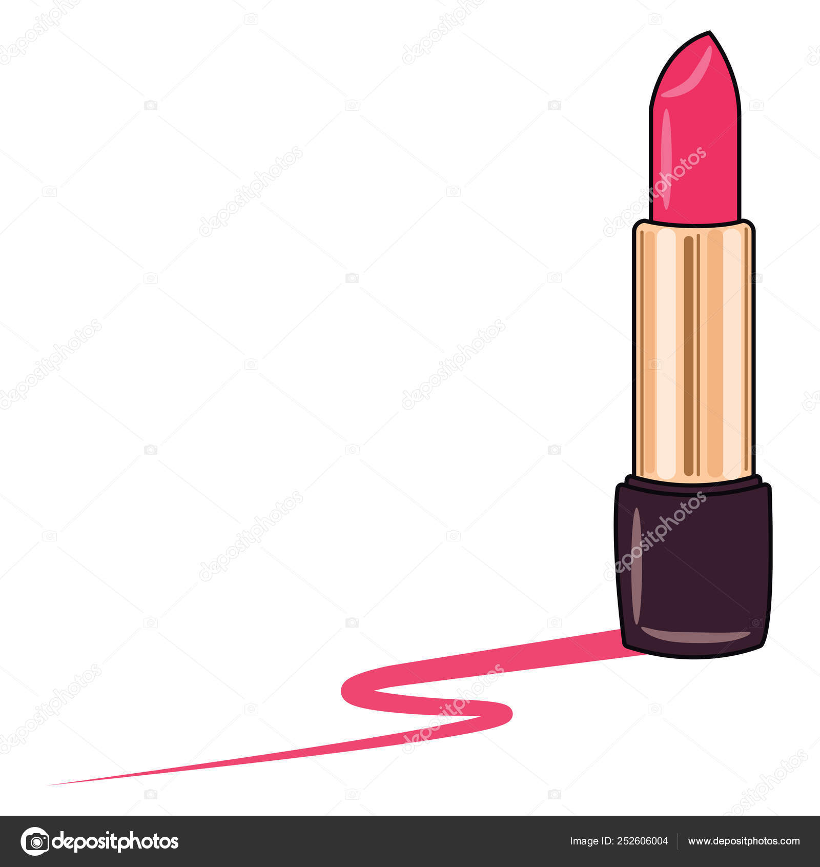 Pink Lipstick Vector Or Color Illustration Stock Vector Image By C Morphart 252606004