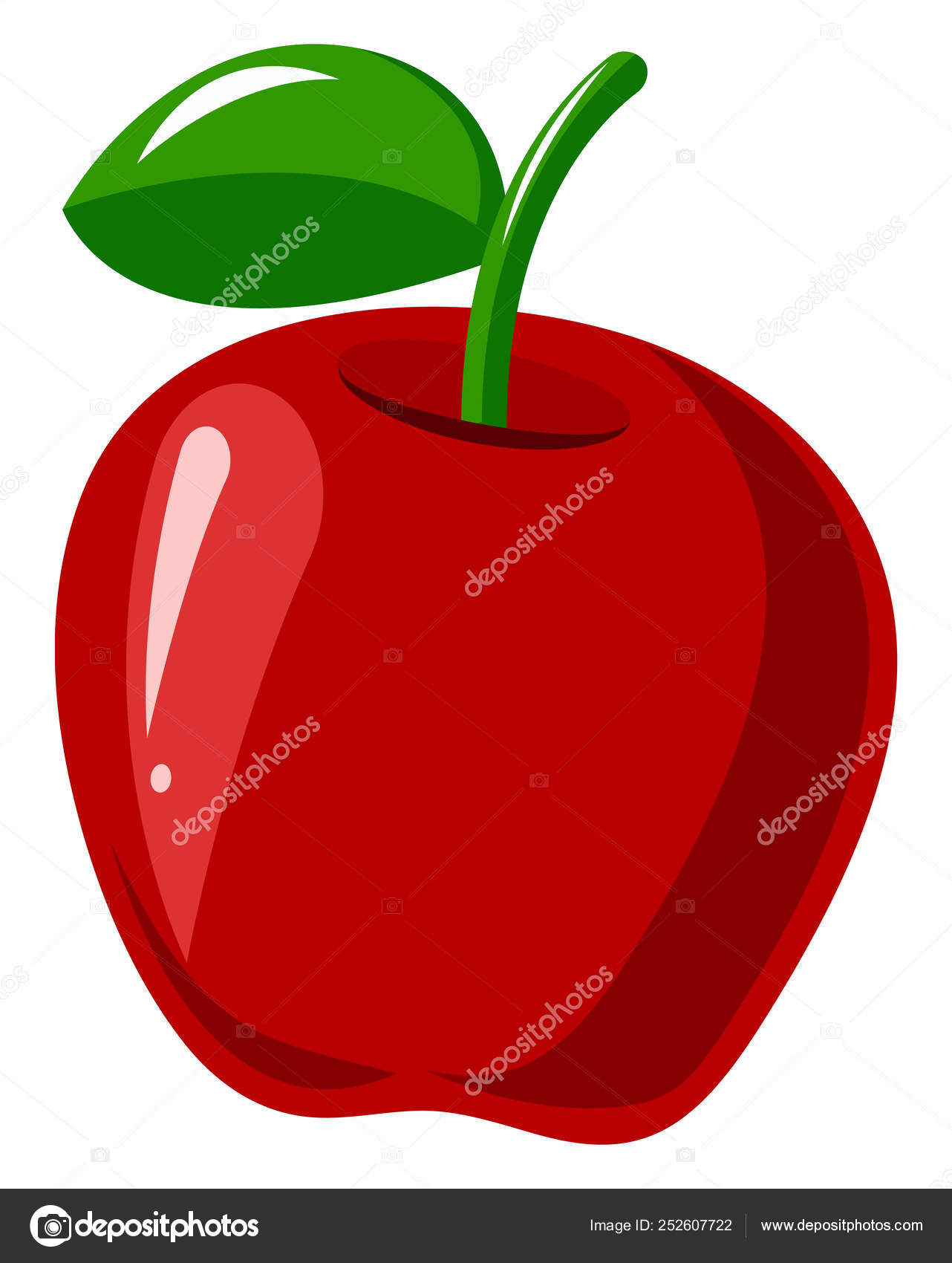 Red Apple, vector color illustration. Stock Vector by ©Morphart 252607722