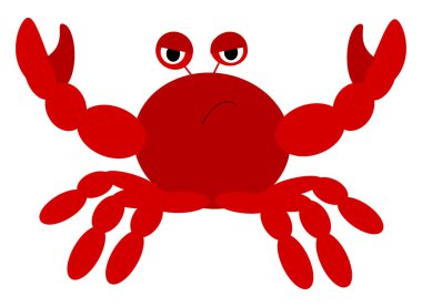 Yengeç vektör renk illüstrasyon.