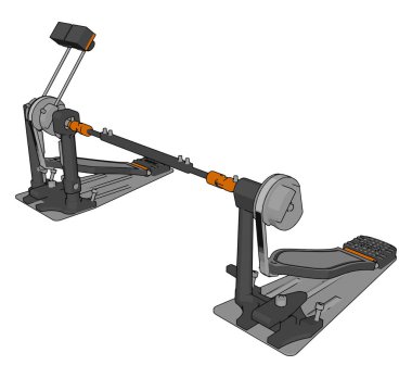 Çift bas davul kürek vektör veya renk illüstrasyon