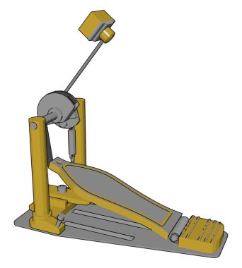 Tek bas davul raket enstrüman vektör veya renk illüstrasyon