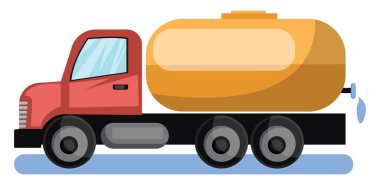 Sarı cister ile kırmızı su tanker kamyon vektör Illustration