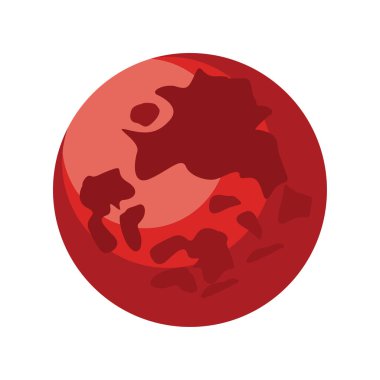 Beyaz arka planda Minimalistic Mars vektör illüstrasyon.