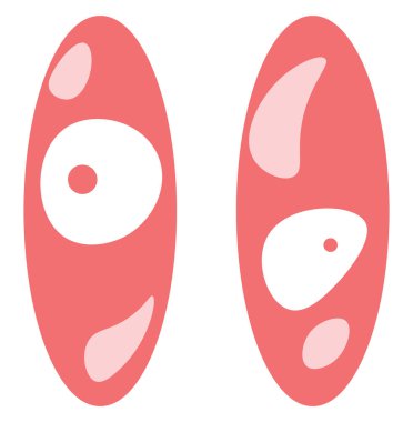 Uzun gözler vektör veya renk illüstrasyon bir çift