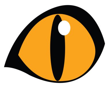 Büyük öğrenci vektörü veya renkli Illustration ile sarı bir göz
