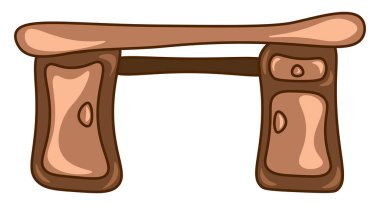 A computer desk vector or color illustration