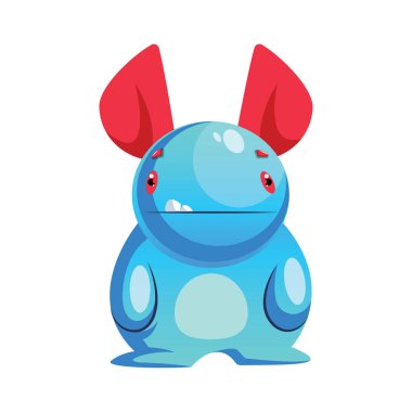 Büyük ile şaşkın mavi canavar karakterin vektör Illustration