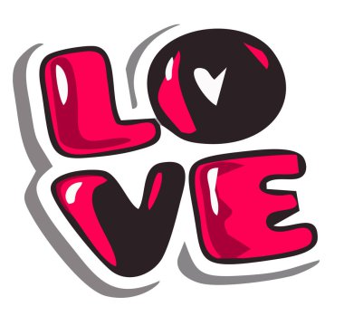 Kırmızı ve siyah vektör veya renk Illustration aşk clipart